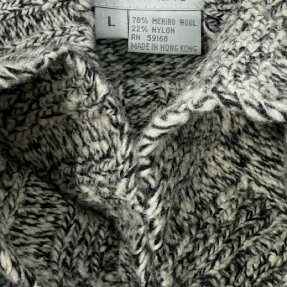 Karen Kane Marled Merino Wool Blend Gray Mock Neck Pullover Sweater Size L Warm - Picture 10 of 11